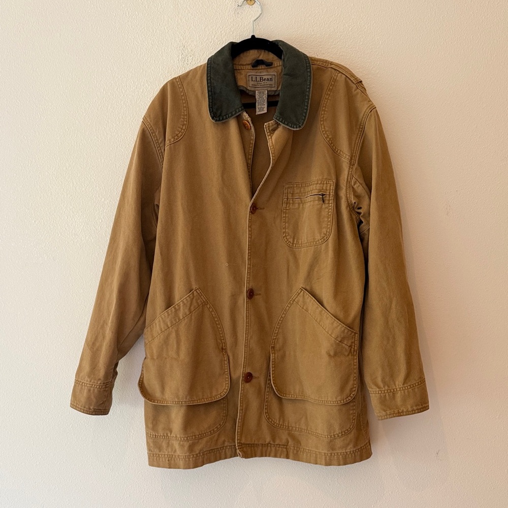 L.L. Bean Men's Brown Field Jacket with Dark Collar